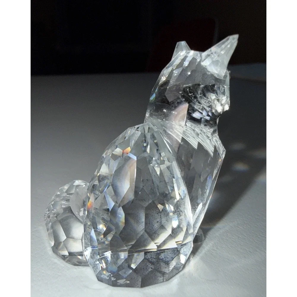 Vintage Swarovski Crystal Sitting Cat Figurine Retired 1.75